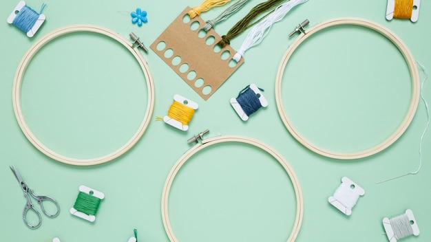 zestaw do haftu: mulina i igły